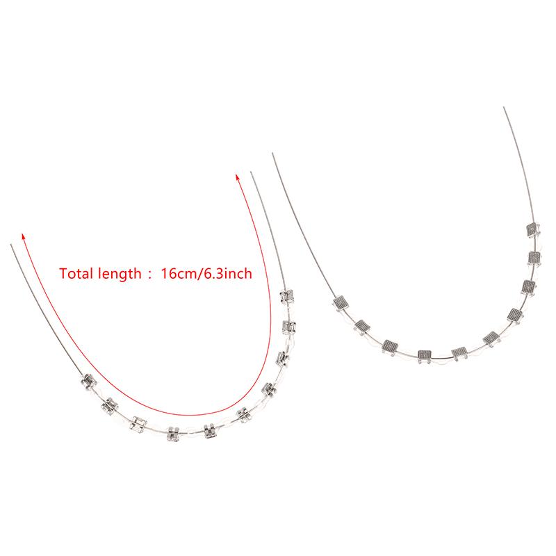 2Pcs/Pack Colorful Hook Temporary Tooth Decoration With Metal Wires Metal Bracket Orthodontic Ligature Ties Dental Decorations