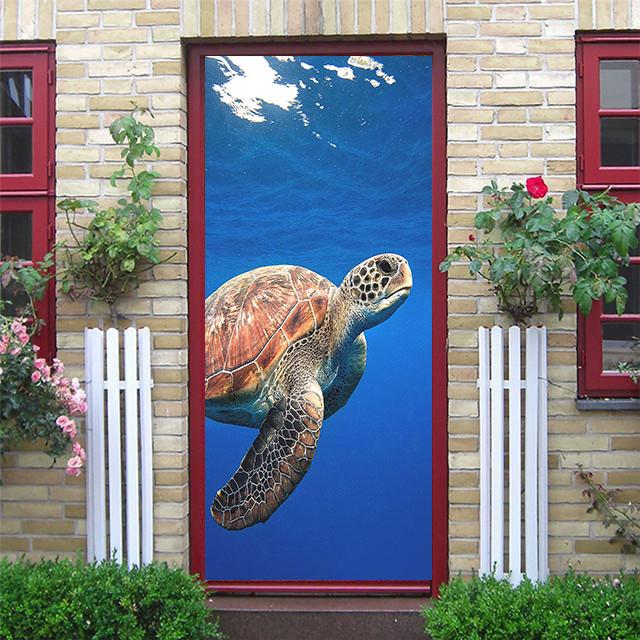 

Милые животные, наклейки для украшения дверей, закат, простые абстрактные линии, бамбуковые обои на холодильник для гостиной, домашний декор, художественные наклейки для спальни 40x120cm