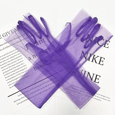 כפפות טול שקופות עשה זאת בעצמך - 70 ס"מ אביזר הלבשה תחתונה סקסי