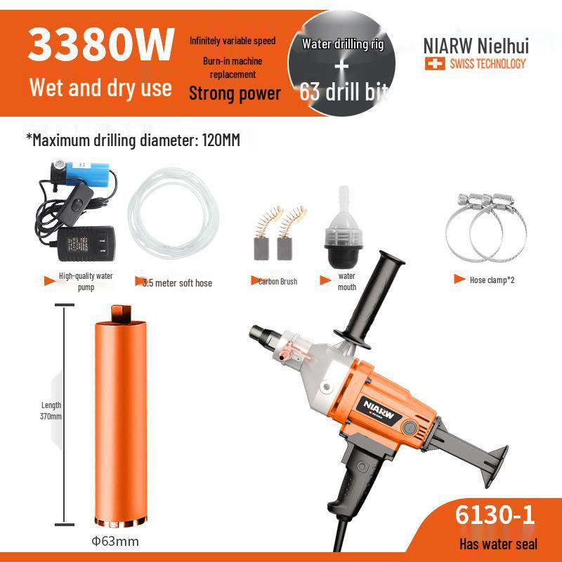 Nairhui High-Power Handheld Water Drill for Concrete and Air Conditioner Holes