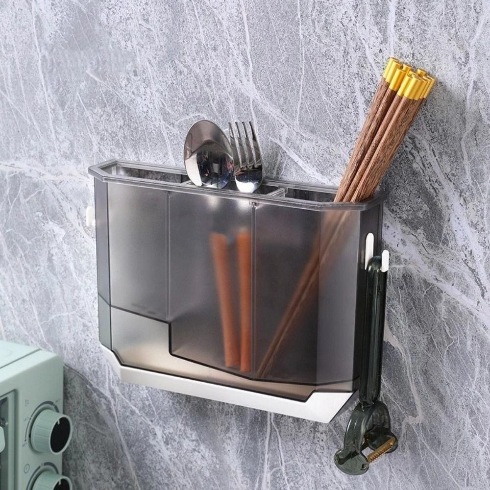 Space Saving Cutter Drying Holder Plastic Chopstick Holder Integrated Draining Shelf  Desktop