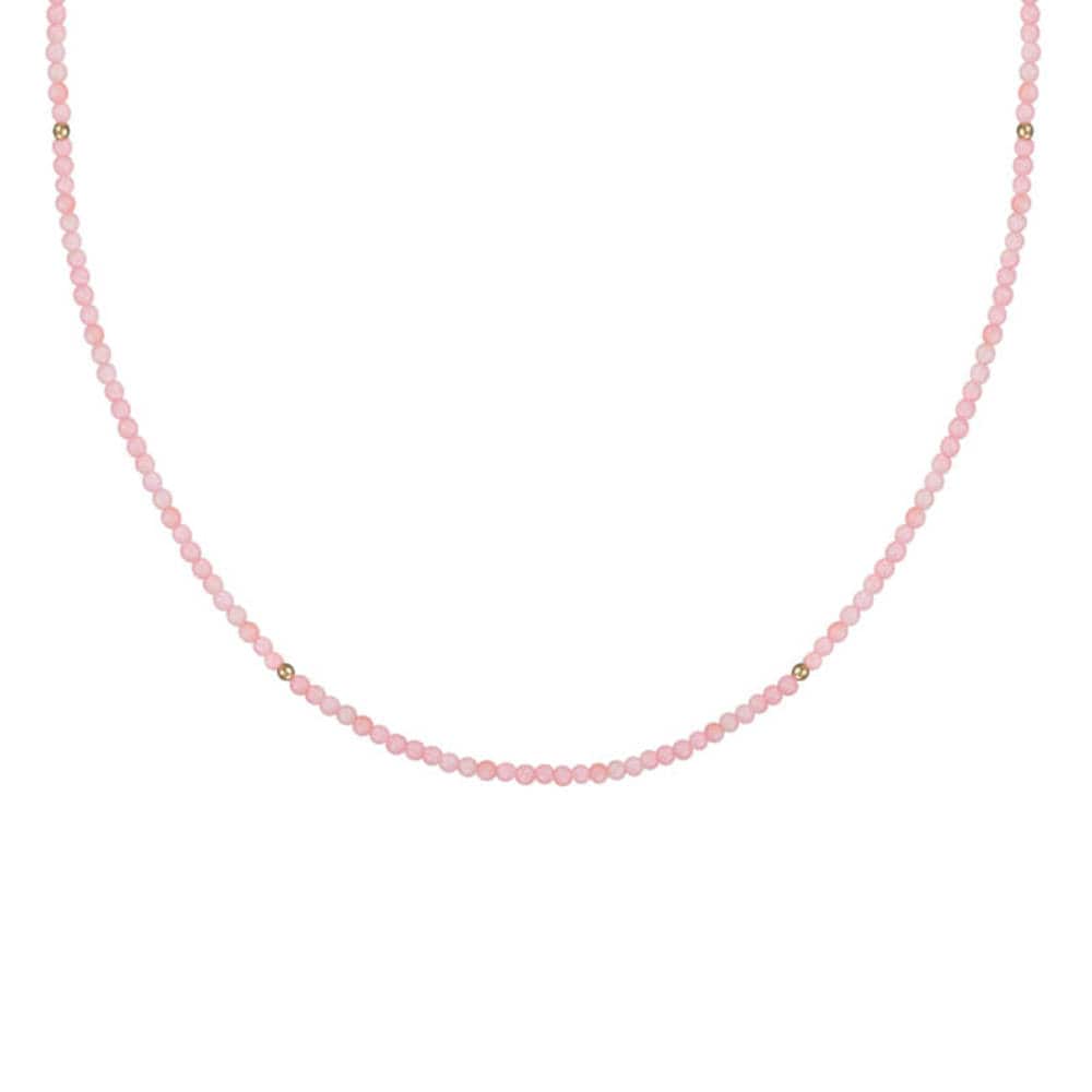 14K Pink Coral Bead Necklace (40cm)