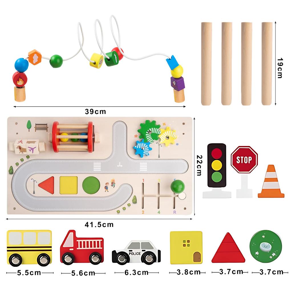 CARLOBO Wooden Educational Toy for Montessori Table Integrated Wooden Multifunctional Play Table with Addictive Perfect Gift for Boys and Ages Safe