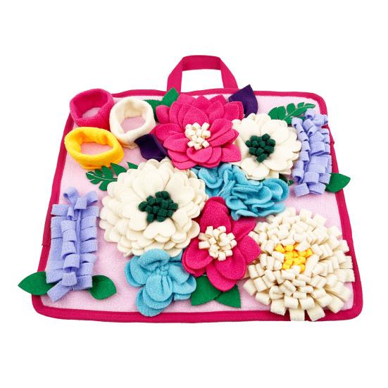 Pet Snuffle Mat Washable Dog Snuffle Mat Multi Flower Design Slow Feeding Mat Encourages Natural Foraging Skills for Dogs Smell Training Anxiety