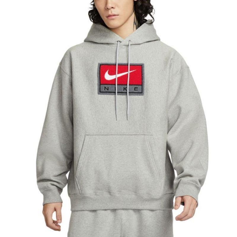 Nike Casual Embroidered Loose Hooded Knit Pullover Sweatshirt Men Sweatshirt IF1259-063 S