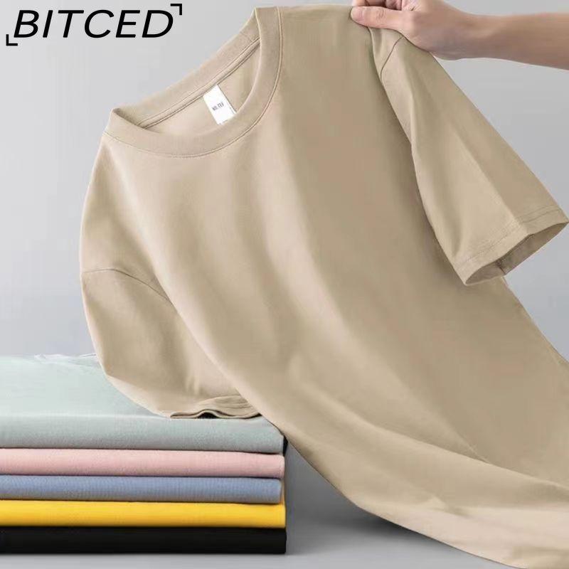 BITCED Bavlněné tričko s krátkým rukávem Pánská móda Košile s volným polovičním rukávem Košile s potiskem