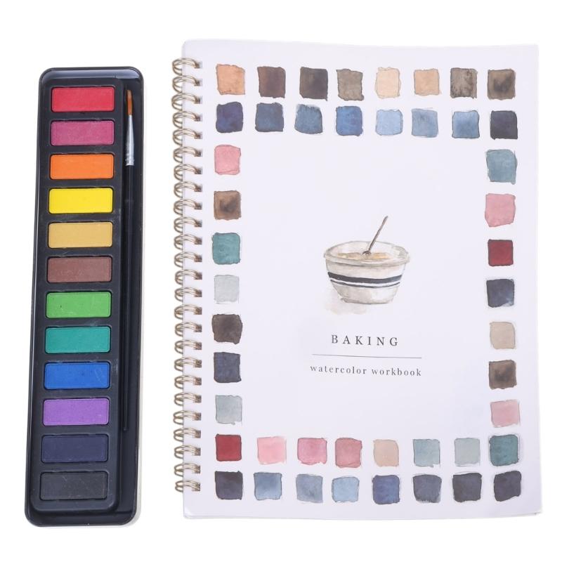 

Watercolor Set with Paint Brush Watercolor Workbook Watercolour Paint Workbooks Set for Artists and Hobbyists 1