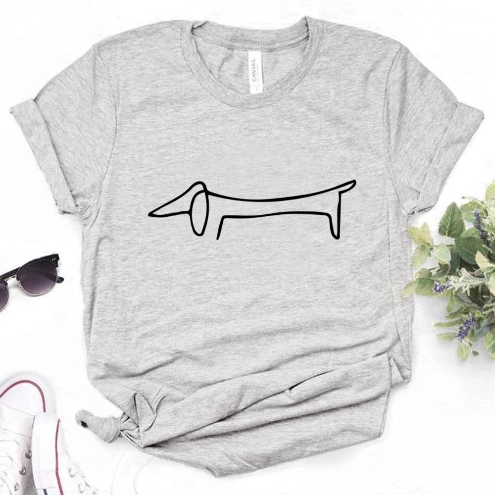 Dachshund T Shirt Women Summer Comic Y2K Top Girl Comic Clothes