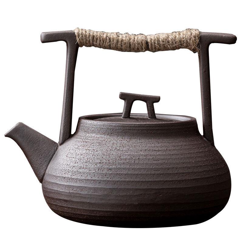 Coarse Pottery Tiliang Teapot Retro Stove Boiling Pot Kung Fu Brewing Teapot Chinese Style Home Tea Ceremony Water Kettle