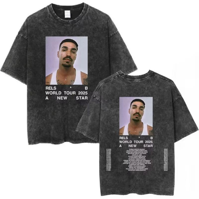 Washed Vintage Rels B Flakk Skiny Flakk Smile T-shirt Boys Don't Cry Letter Graphic T-shirts Men Women Casual Oversized T Shirts