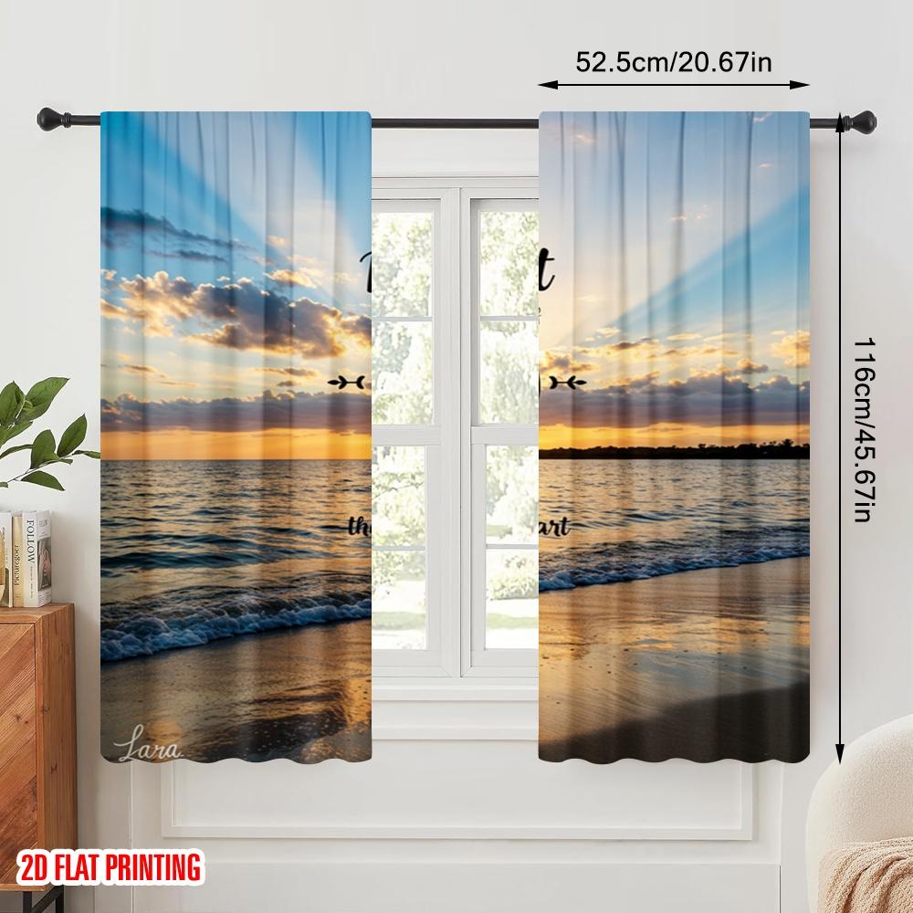 2pcs 2D Flat Printing Curtains Delight Lord Heart Psalm Fabric Without Electricity Party Decorations Perfect for Outdoor Holiday