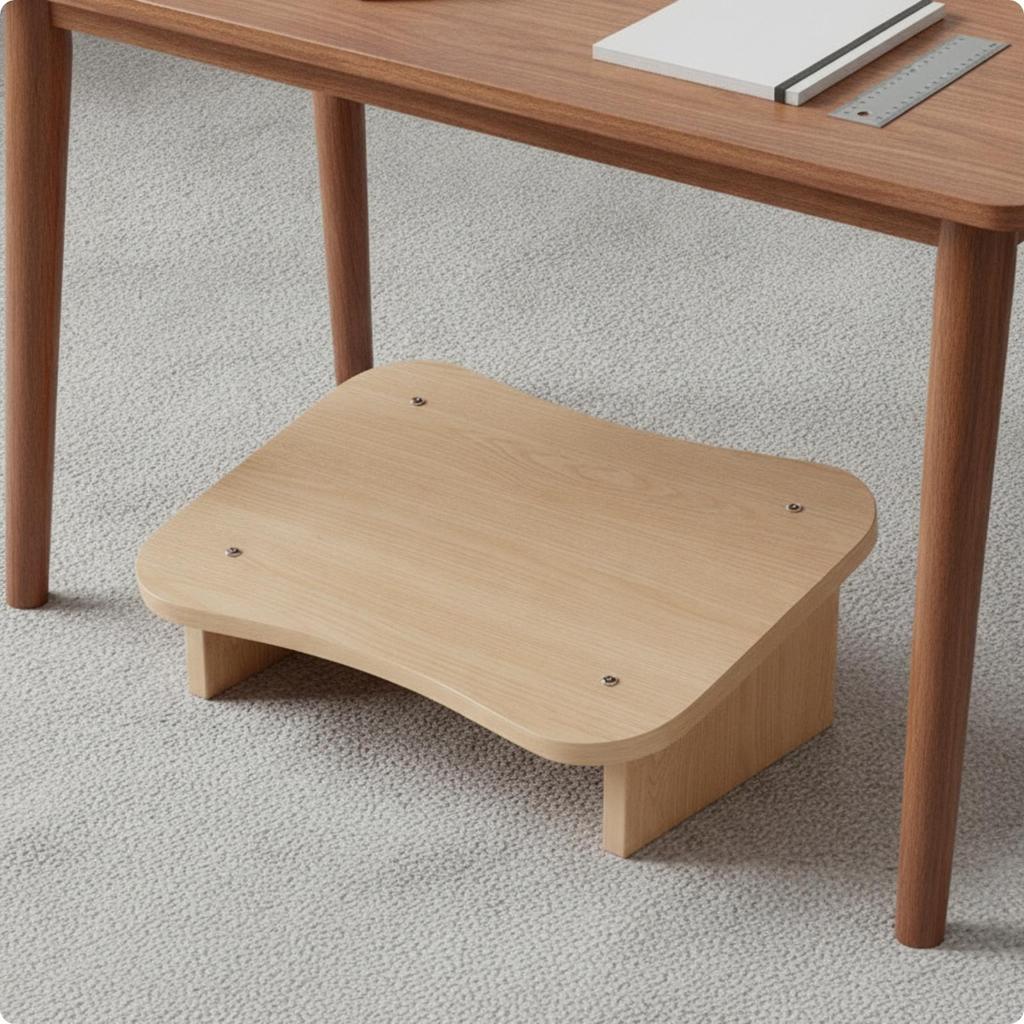 BeneathDesk Footrest Stool Stable Compact Supportive Under Desk Foot Rest for