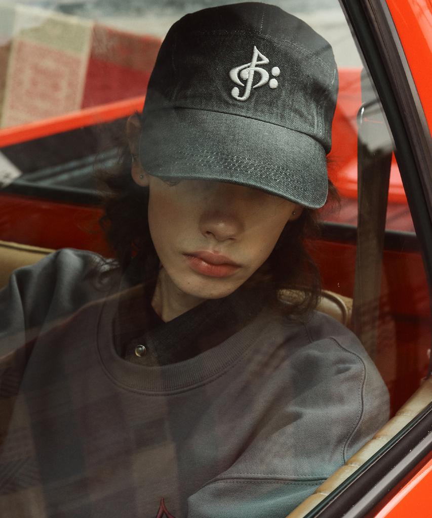 2113 STUDIO Washed Denim Ball Cap Black