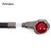 Dragon Claw Grasp Red Glass Ball Silver Walking Cane Fashion Decorative Walking Stick Cosplay Cane Knob Crosier 93cm