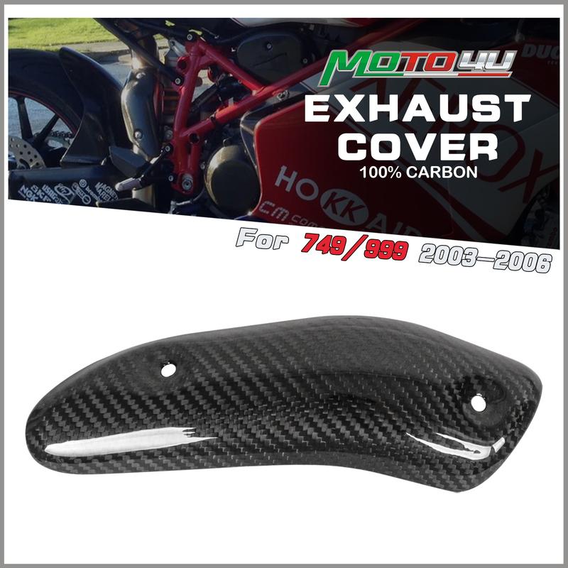 For DUCATI 749 999 2003 2004 2005 2006 100% Carbon Fiber Exhaust Cover Motorcycle Muffler Heat Shield Pipe Guard Fairing