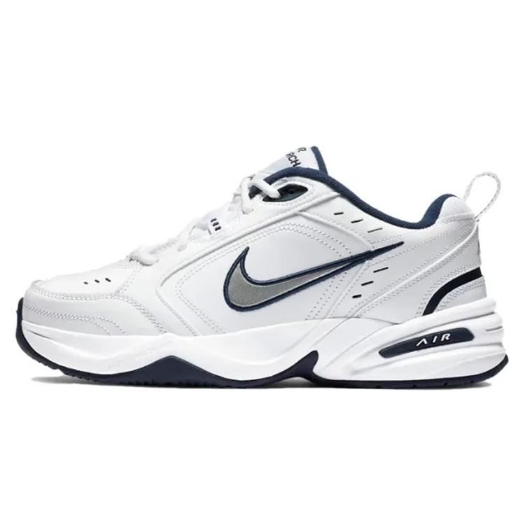 Nike Air Monarch 4 Slip Resistant Abrasion Resistant Support Low Top Chunky Sneakers Unisex Blue White 415445-102(Team10-)