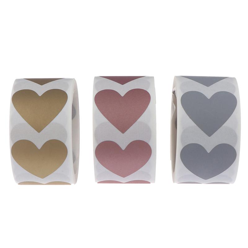 300Pcs/Roll Heart Scratch Off Stickers Labels Scratch Sticker Label Stationery Diy Handmade Game Sticker Self-Adhesive Stickers