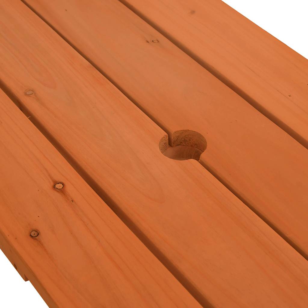 Vidaxl Picknicktafel Voor 4 Kinderen, Met Gat Voor Parasol, Spar