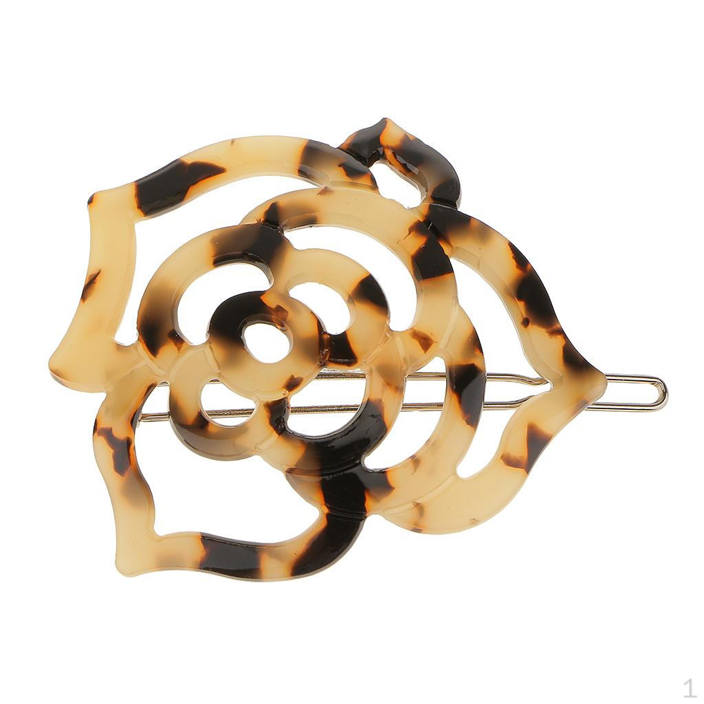 Геометрические Цветочные Заколки для Волос Leopard Print Rose