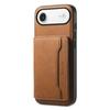 DENIOR D13 For iPhone Air Magnetic Case Card Holder Leather Coated PC + TPU Phone Cover