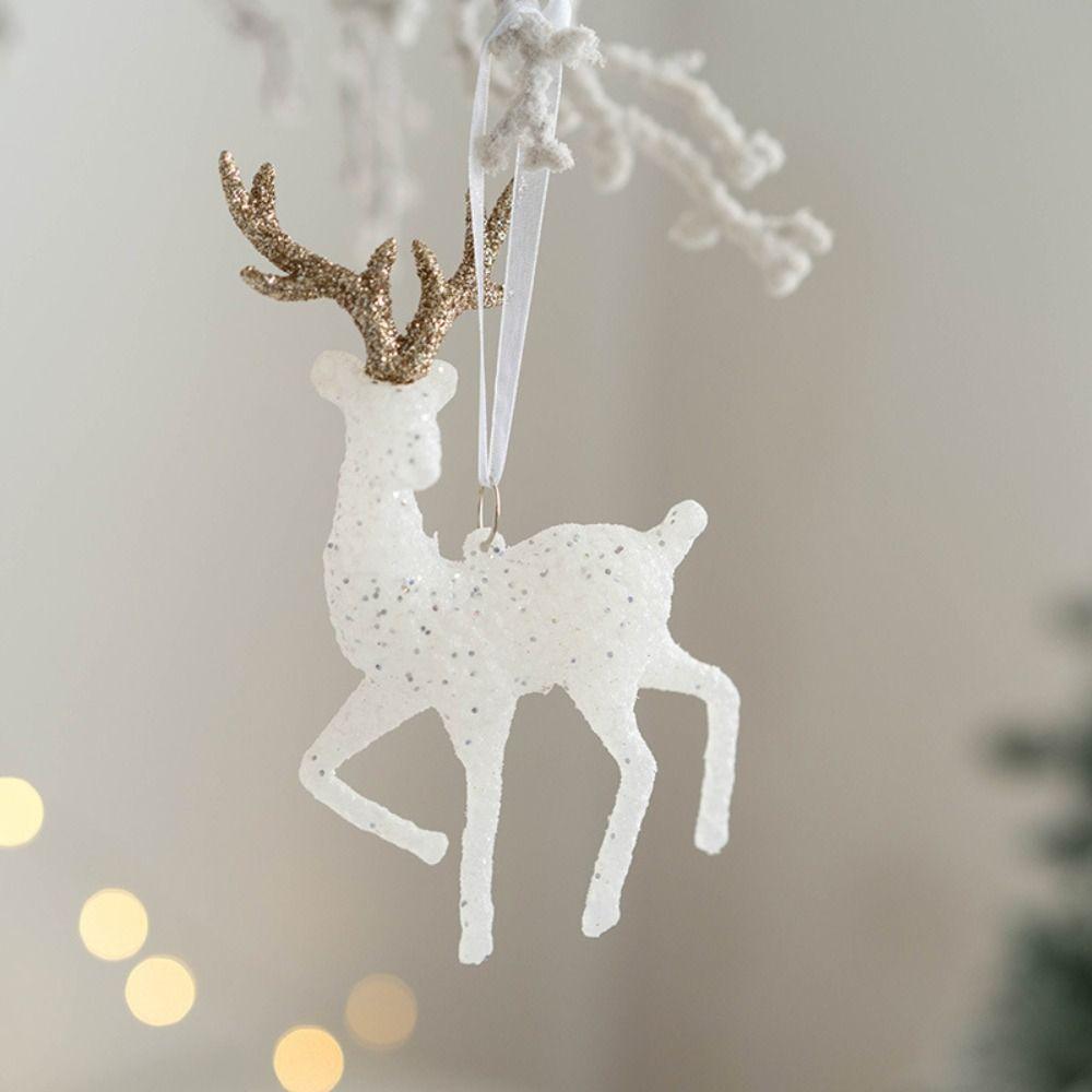 Niedliche Weihnachtsglitzer Elch Anhänger Cartoon Weihnachtsbaum Dekoration Partygeschenke