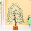 Grüner Jade-Kristallbaum, Glücksbringer, Schaustück für Wohndekorationsartikel, Kristalle, Edelsteine, Bonsai-Geldbaum für Glück, Dekorationsgeschenk, Silberdraht
