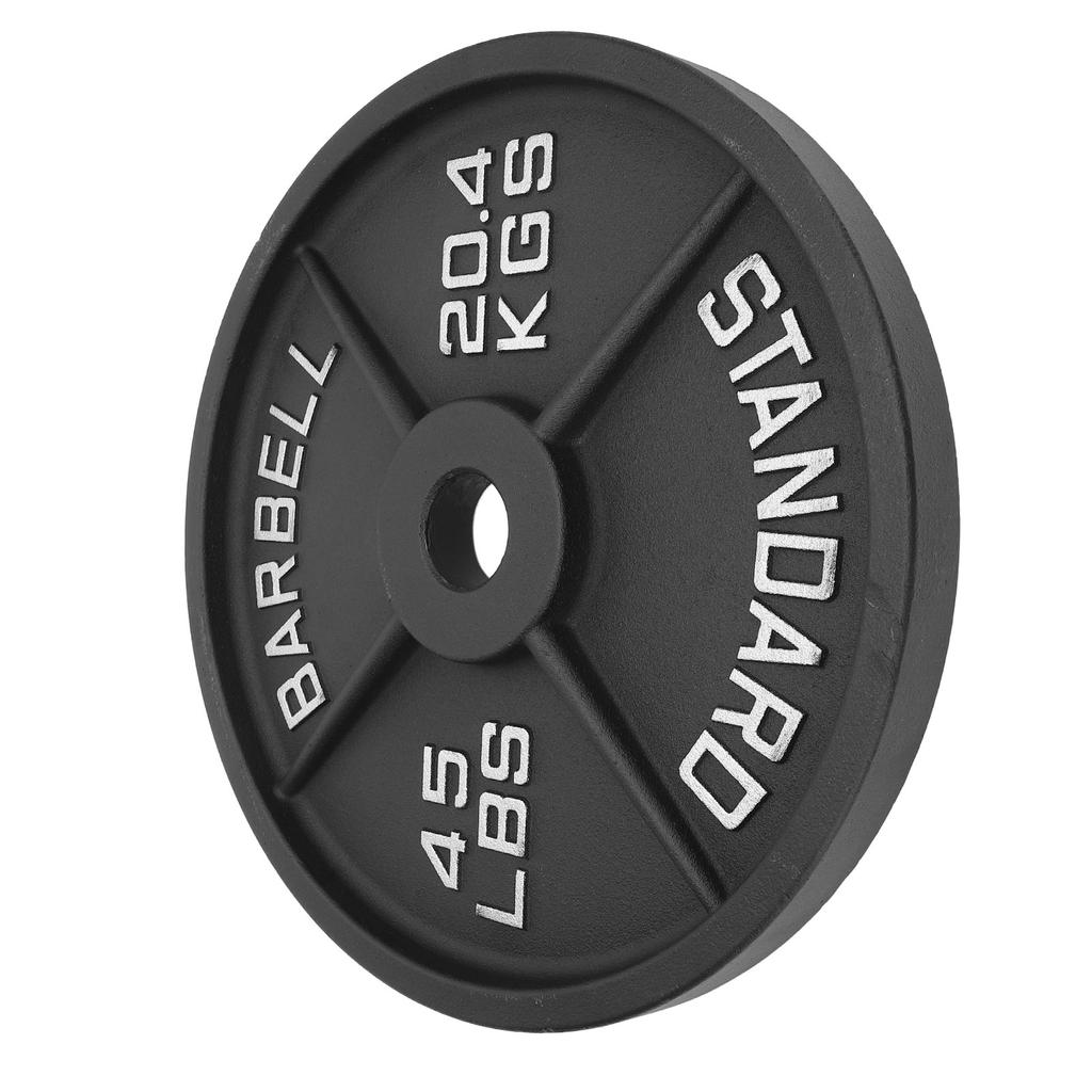 45LB Barbell Plate 4 Rib Alloy Steel Cast Iron High Strength Long Lasting Weight Plate for Strength