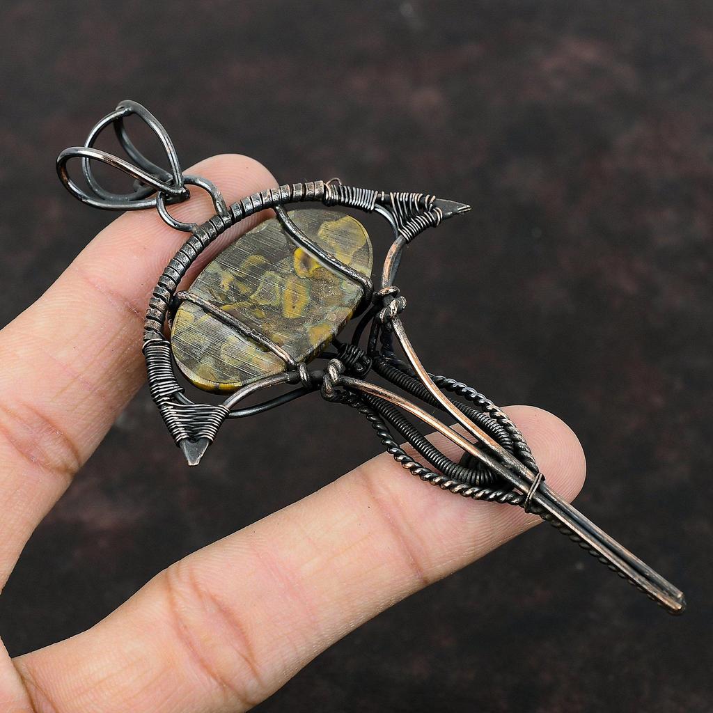 Fruit Jasper Pendant Copper Wire Wrapped Pendant Handmade Pendant Fruit Jasper Jewelry Gemstone Pendant Gift For Mom Copper Designer Jewelry
