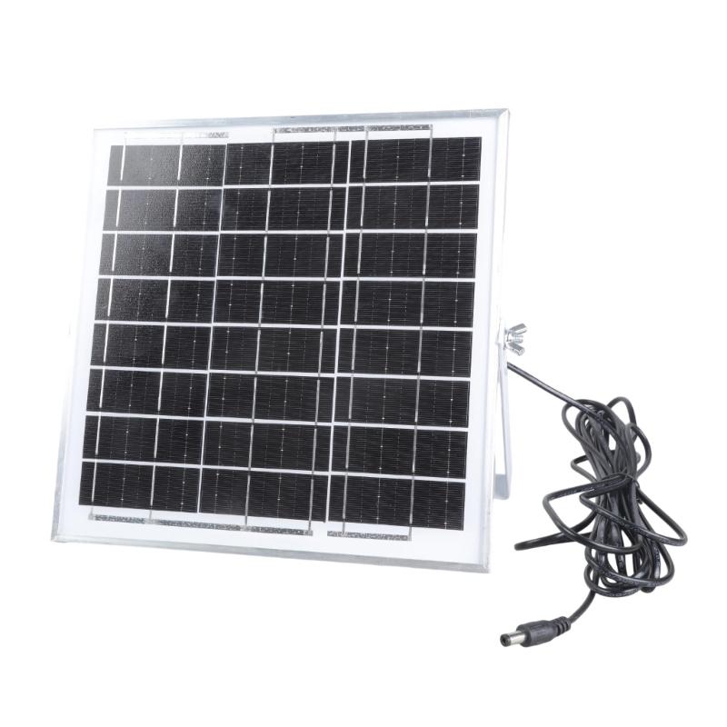 

Солнечная панель 12 В 0,66 А с выходным кабелем длиной 15,60 футов и разъемом DC 5,2x2,1 мм для вентиляторов, камер видеонаблюдения и портативных зарядных устройств. 1