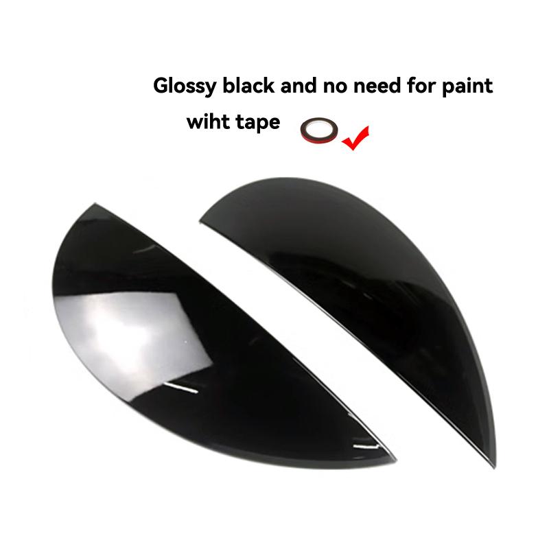 

2Pcs Glossy Black Car Headlight Eyebrows Cover Front Lamp Angry Eyelids for MINI F54 CLUBMAN F57 CABRIO F55 COOPER F56