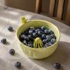 Vegetable Cleaning Basin Ceramic Berry Washing Bowl with Drainage Hole, 360 Degree Self Strawberry Tool Rinsing Fruit Rinse Bowl, Fresh Strainer
