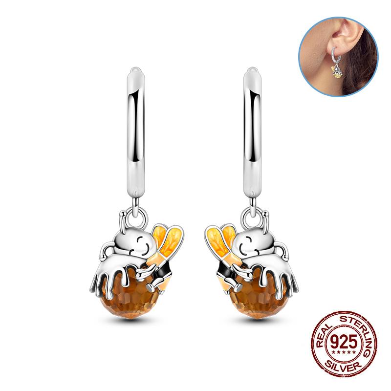 Damen Kupfer Ohrringe Rosa Liebe Sterne Muschel Süße Blume Süß Romantisch Date Party Hochzeit Exquisiter Schmuck Geschenke