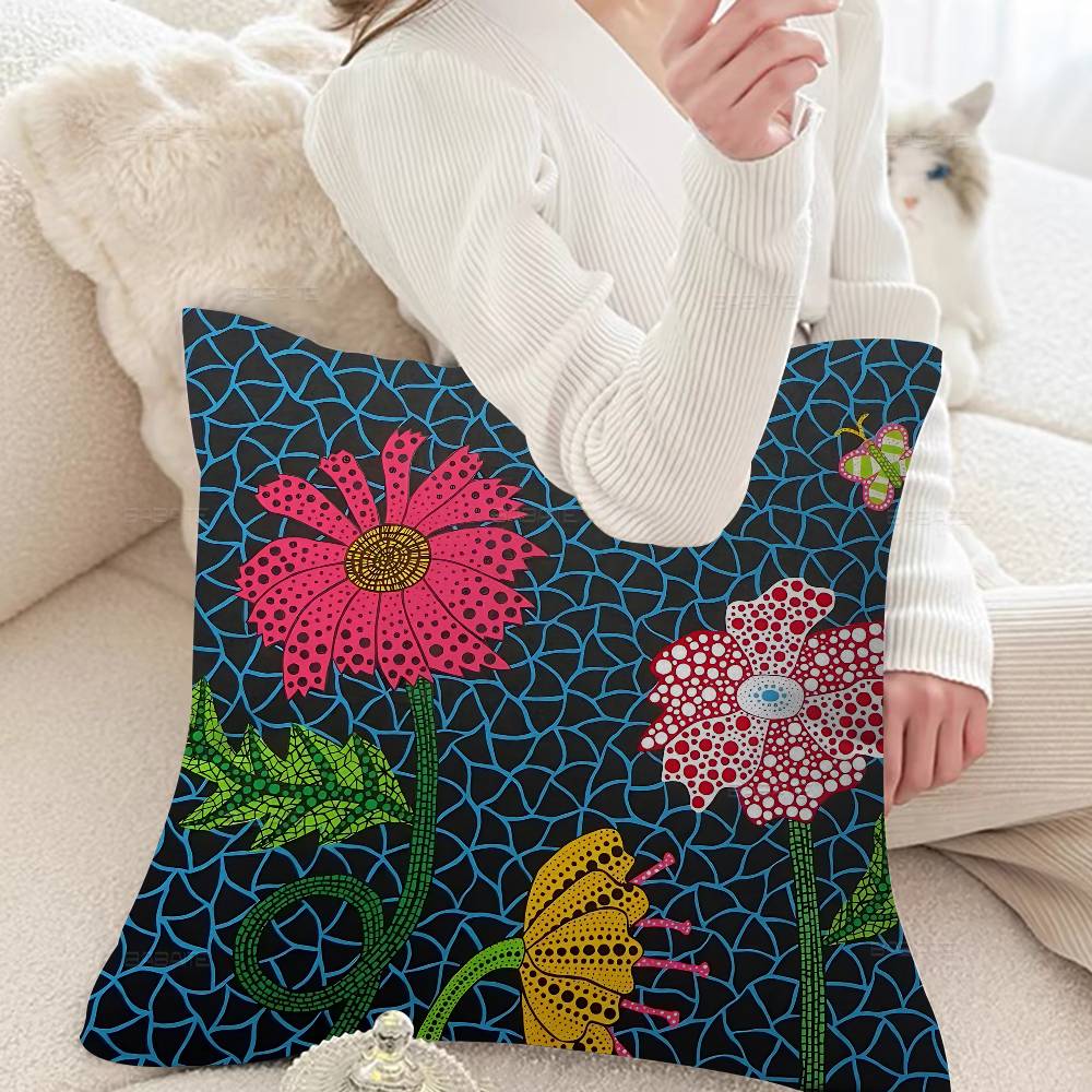 Yellow Dots Yayoi Kusama Lucky Dragon pillow cover sofa cushion cover home room decoration children gift