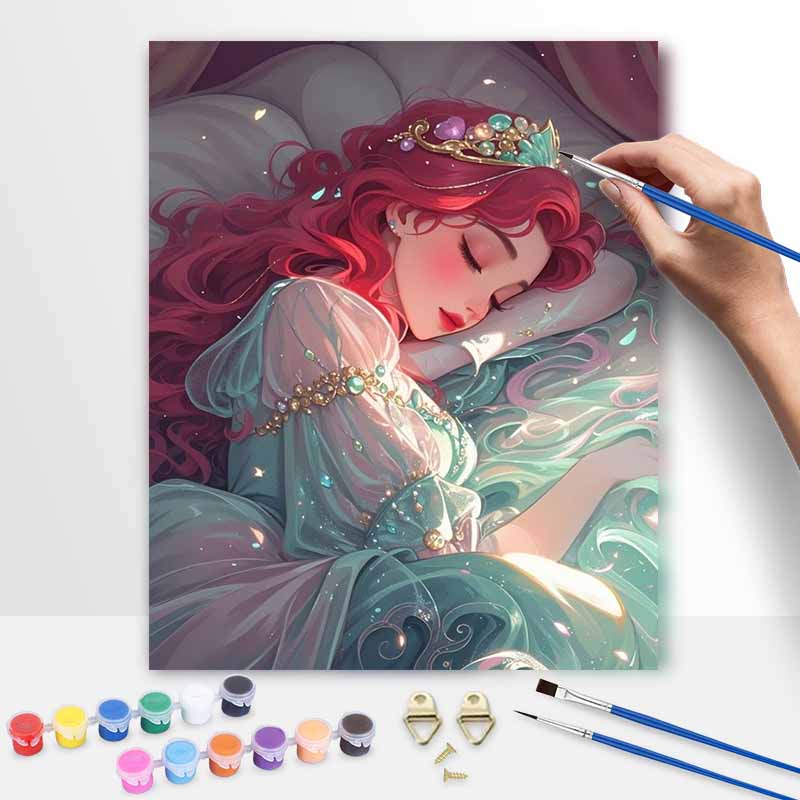 Disney Princess Oil Painting Kit Canvas Sleeping Beauty DIY Home Decor Gift 20x30cm