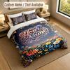 Floral Garden Theme Personalized 3Pcs Bedding Set Custom Text & Name 1 Sheet 2 Pillowcases Household Bedding 1pc