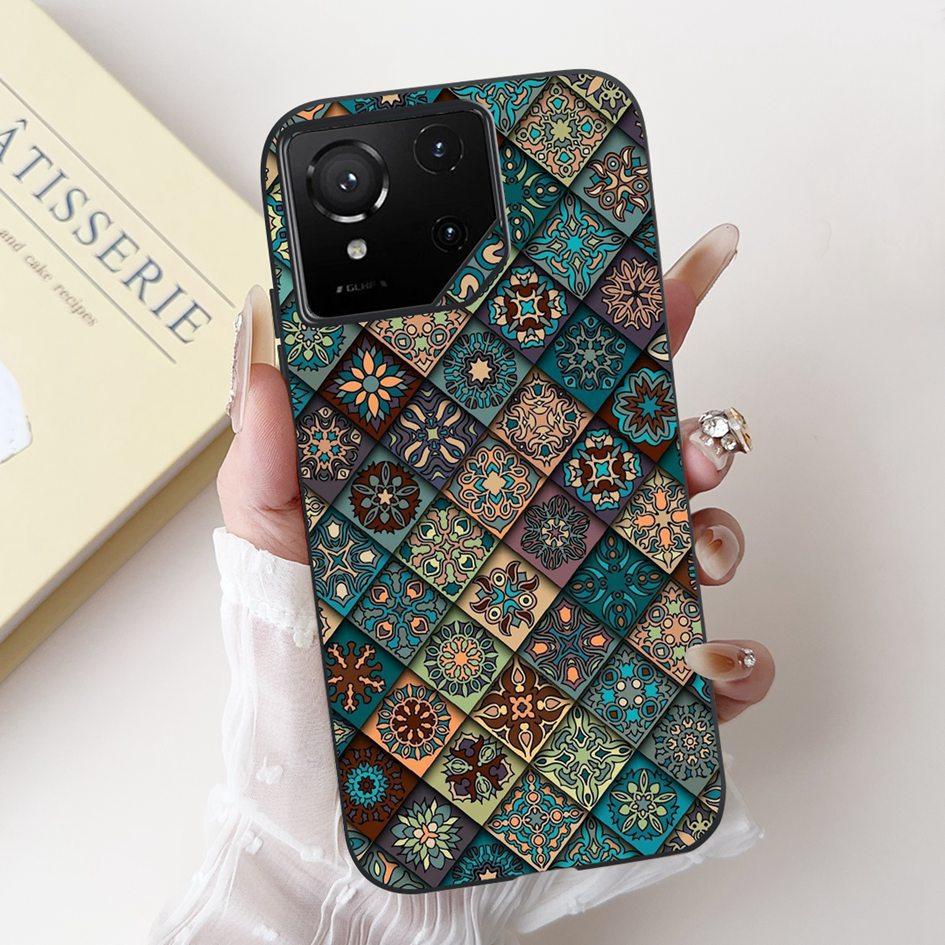 For Asus Rog Phone 9 Pro 5G Case Popular Flower Cartoon Soft Black Silicone Shockproof Cover For Asus Rog Phone 9 FE Phone9 Capa