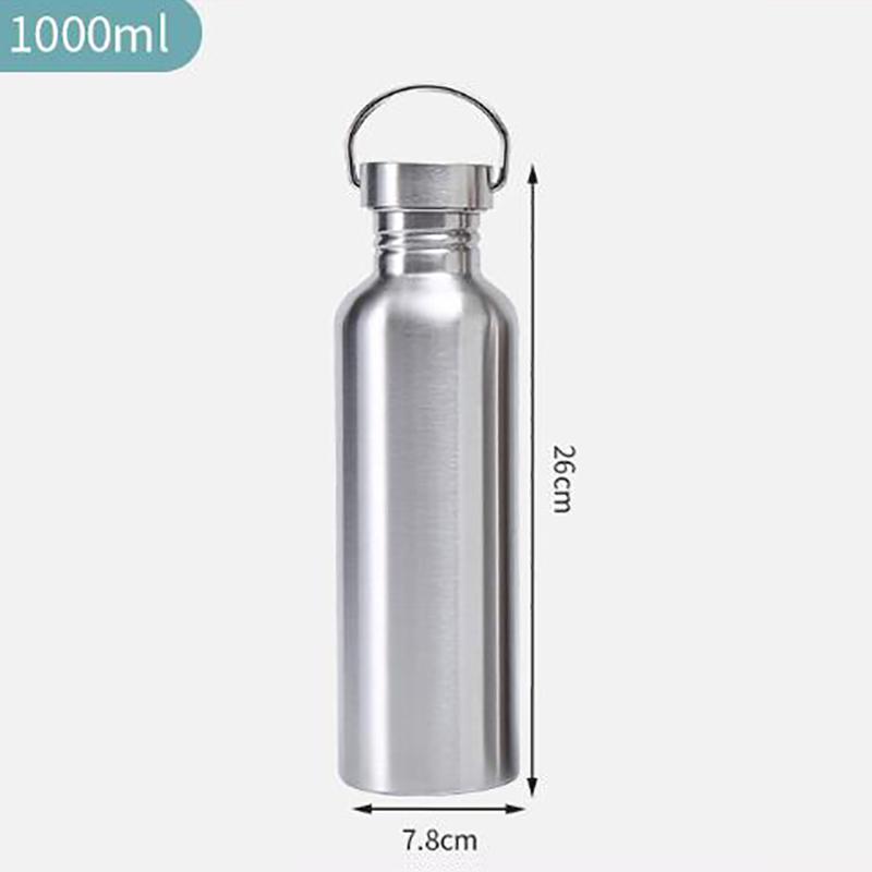 350/500/600/750/1000ml Edelstahl Fahrrad Wasserflasche Fitness Einwandige Wasserflasche Auslaufsicher Tragbarer Sportkessel