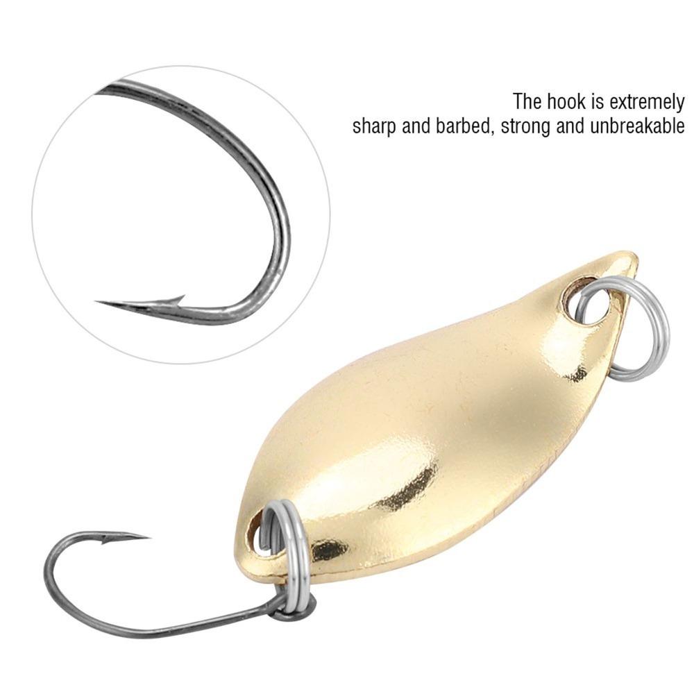 20 PIEZAS Cucharillas de Pesca Metálicas con Anzuelo Único Señuelos Wobbler Cucharillas Señuelos de Pesca Pesca en Agua Dulce