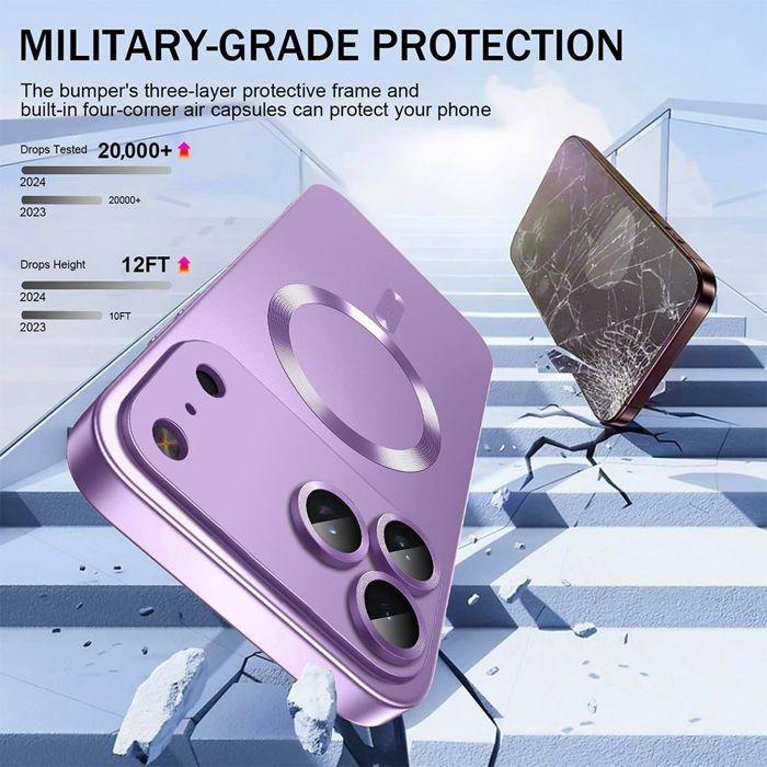 Coque pour iPhone 18 Pro Max, Silicone Anti-Rayures Antichoc avec Cercle Magnétique - Violet