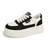 Muffin platform white shoes women's 2025 new fashion versatile comfortable lightweight round head lace-up casual sports shoes
