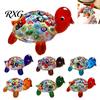 Whimsical Animal Trinket Hand Blown Millefiori Glass Turtle Figurine, Mini Colorful Tortoise Statue, Cute Micro Landscape Accessory Cartoon