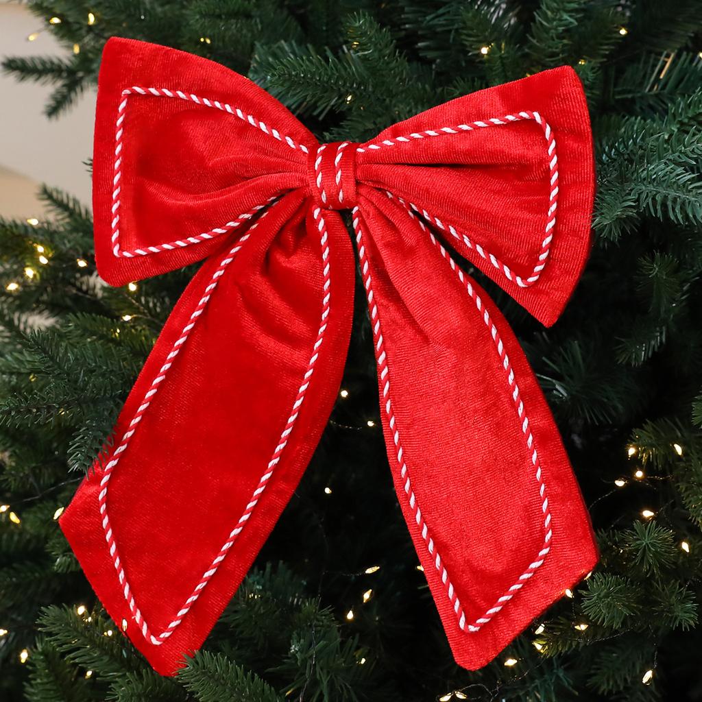 Velvet Three-Dimensional Bow Christmas Tree Fireplace Wall Decoration Store Window Display Decoration Holiday Scene Props