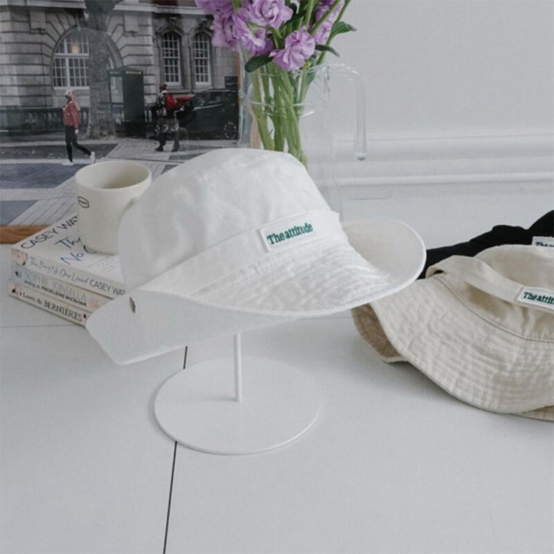 

Women s Button Patch Cursive Men s Bucket Hat C8087_Beige
