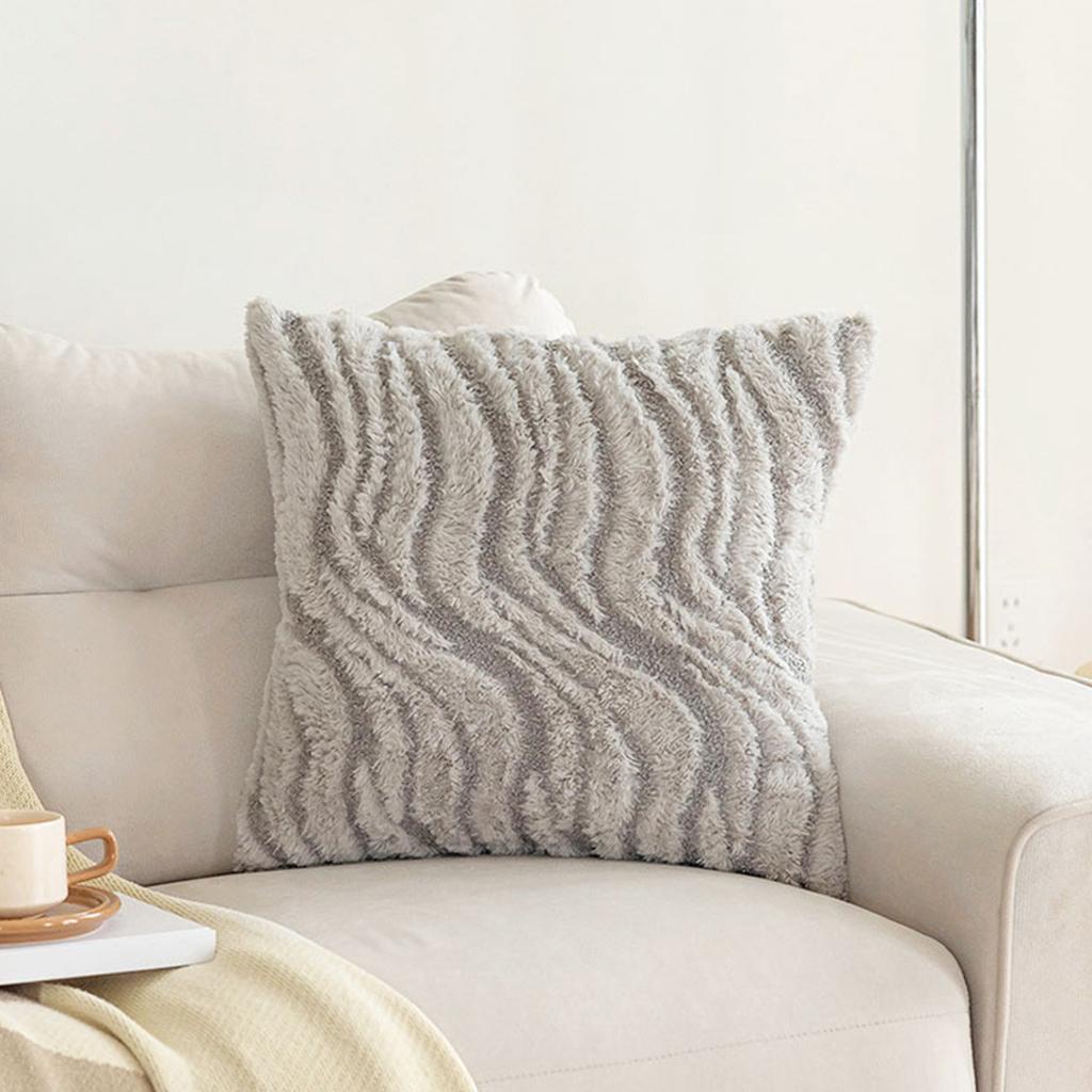 High End Water Wave Pattern Cushion Cover Durability Plushes Pillowcase Perfect for Home and Office Setting 45x45cm