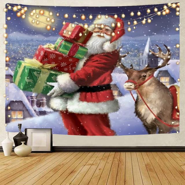 Christmas Santa Background Decoration Tapestry Christmas Party Bar Background Decoration Tapestry Christmas Home Background