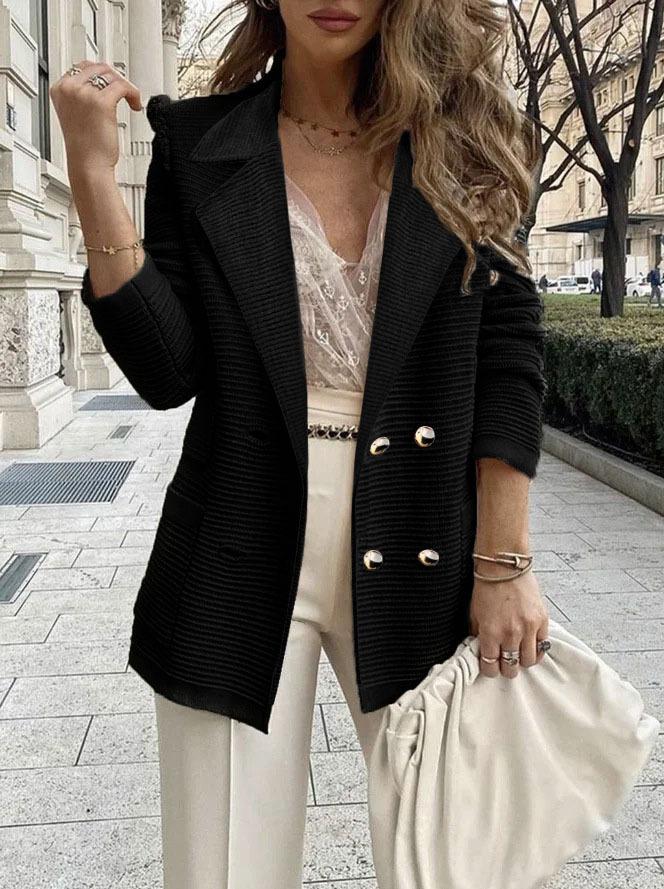 Women S Casual Long Sleeve Jacket Short Texture Top Autumn Winter