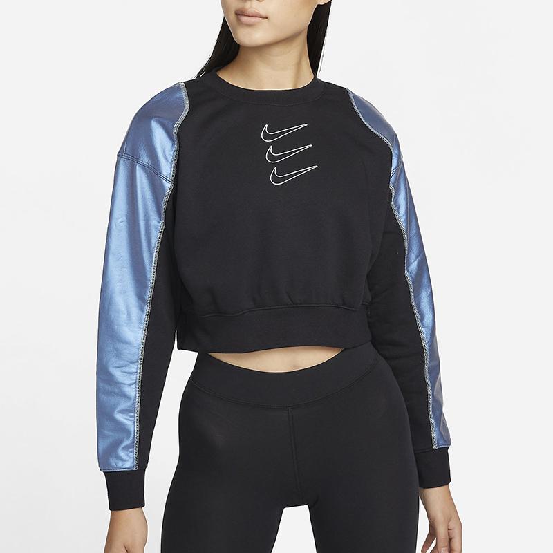 Nike Nsw Fleece Gx Crew Sweatshirt Women Tops Black DM7658-010