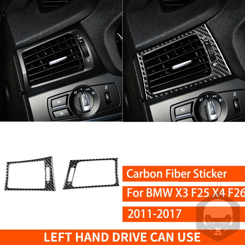 For BMW X3 F25 X4 F26 2011 2012 2013 2014 2015 2016 2017 Center Console Trim Real Carbon Fiber Stickers Car Interior Accessories