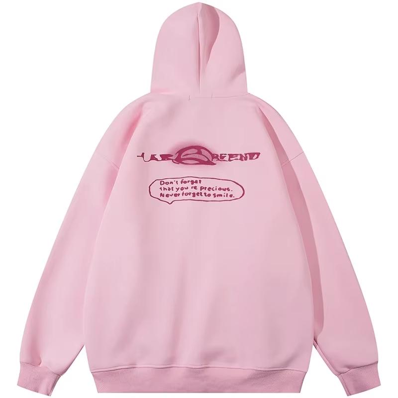 Y2K Pink Hoodie Oversized Cotton Pullover Harajuku Style Women Long Sleeve Casual Sweatshirt Autumn Winter Warm Fleece Streetwear Fashion