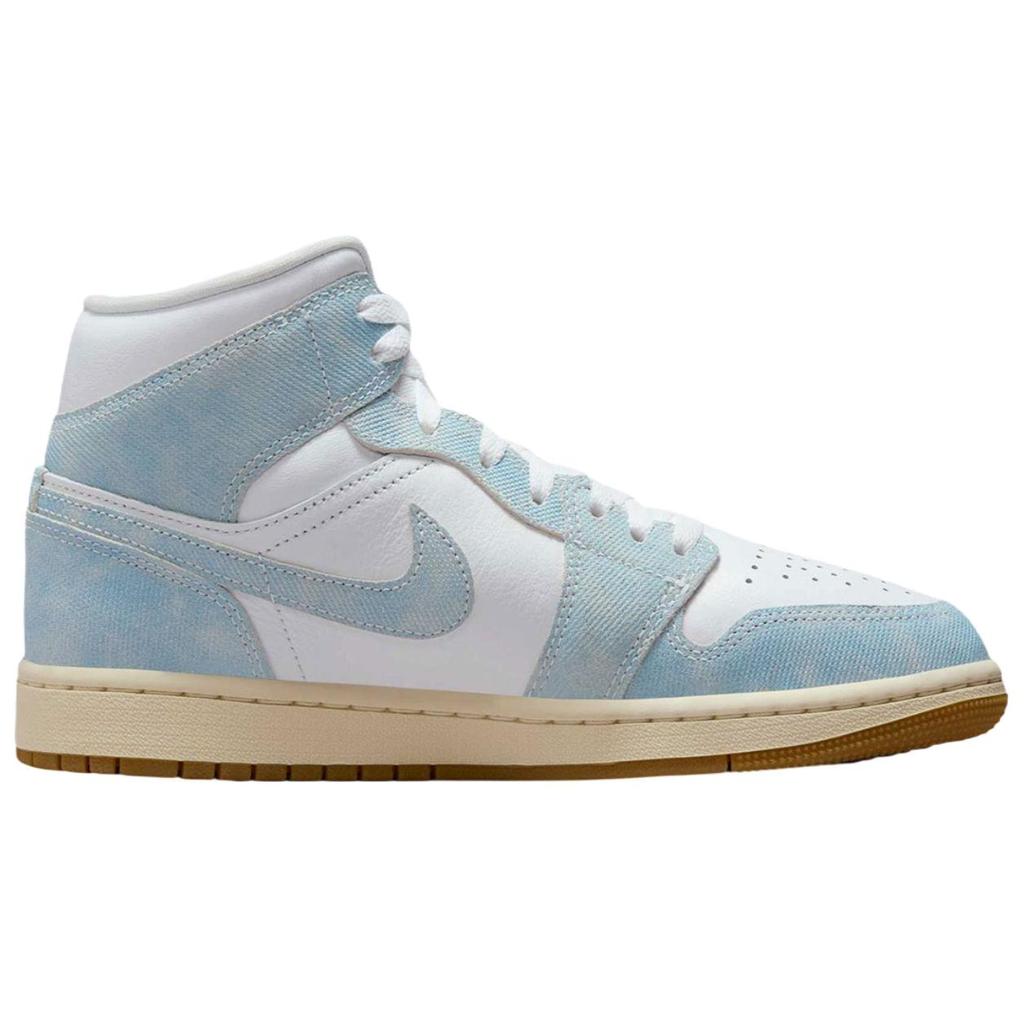 Air Jordan 1 Mid Denim Women Sneakers Blue Light-Blue Sail HQ2005-100